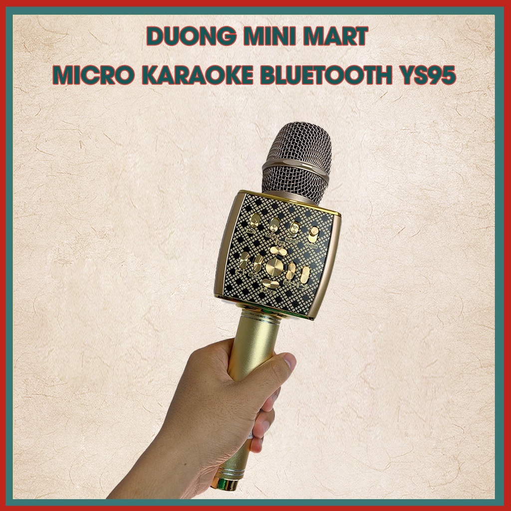 Micro Karaoke Bluetooth YS-95 Cao Cấp, Giả Giọng, Âm Thanh Đỉnh Cao, Tích Hợp Loa Bass, Bắt Giọng Tốt.