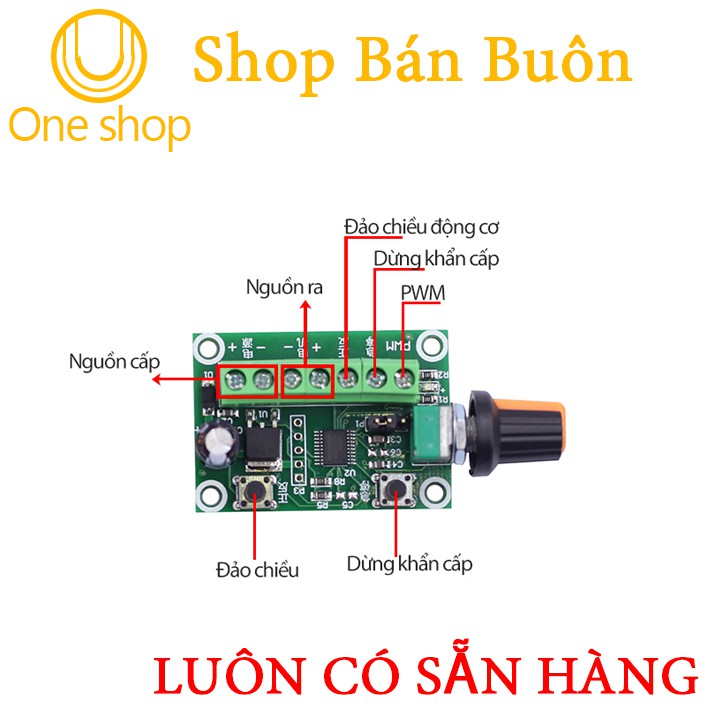 Module Điều Khiển Động Cơ Không Chổi Than 3 Pha Vô Cấp Đảo Chiều 6-30VDC 2kHz/20kHz