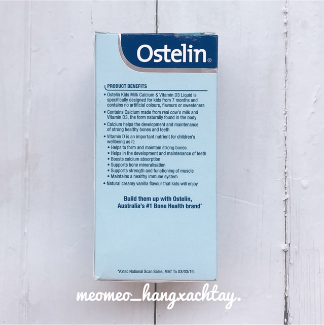 Ostelin canxi sữa và vitamin D3 Úc dạng lỏng/ dung dịch cho bé Ostelin Kids Milk Calcium & Vitamin D3 Liquid 90ml