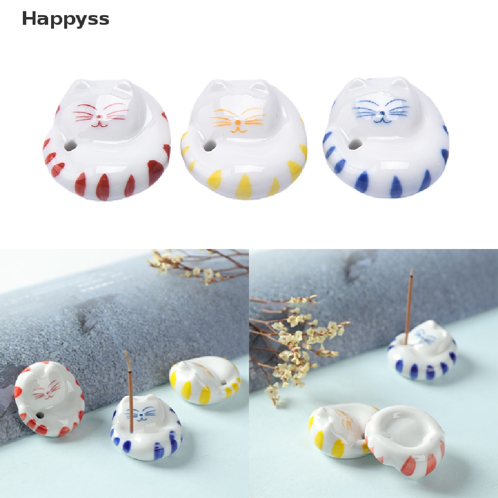 Đế Đốt Trầm Hương Bằng Sứ Hình Mèo Dễ Thương