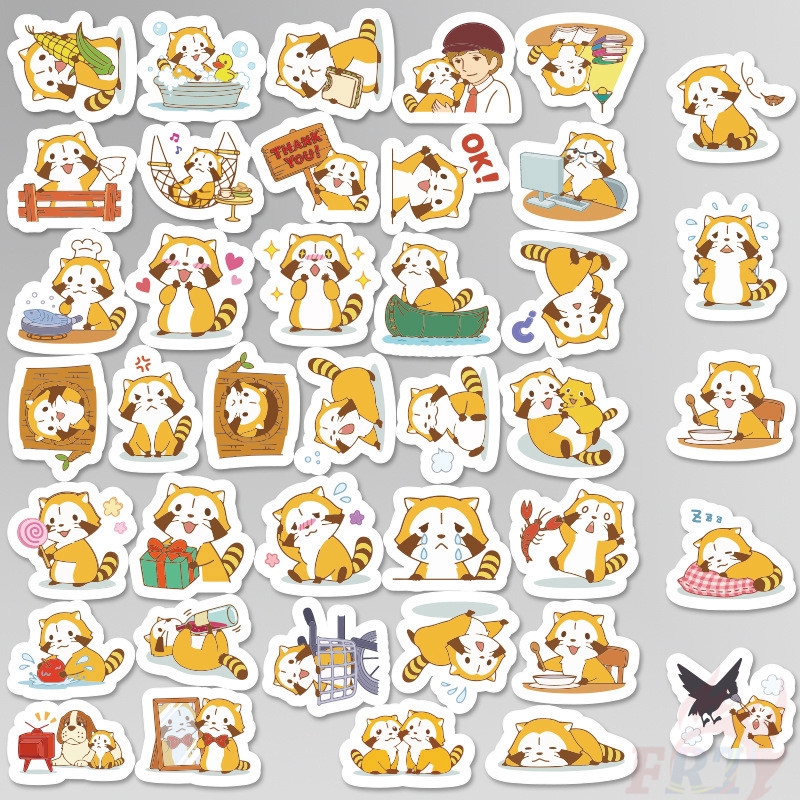 ❉ Racoon Giấy và decal dán tường A ❉ 40Pcs/Set DIY Decals Stickers for Diary Laptop Scrapbooks Skateboard