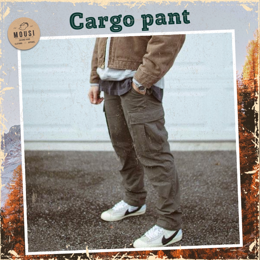 Quần kaki túi hộp - quần cargo - [𝐅𝐑𝐄𝐄 𝐒𝐇𝐈𝐏] - retro -unisex nam/nữ - Mousi 2hand