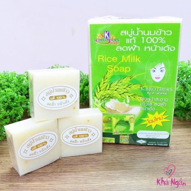 ❣️RẺ VÔ ĐỊCH❣️ Xà phòng trắng da cám gạo Thái Lan Jam Rice Milk Soap