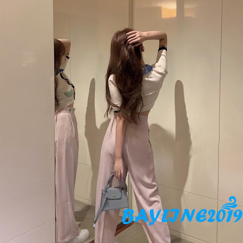 Áo Croptop Tay Ngắn Thêu Hoa Thời Trang Cho Nữ