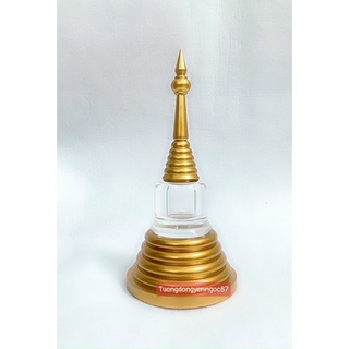Tháp xá lợi vàng xi 2 tầng cao 21 cm