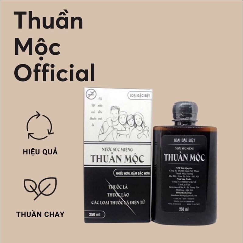 Nước Súc Miệng Thuần Mộc Thanh Mộc Hương tác dụng làm Sạch Khoang Miệng, Giảm Hôi Miệng 250ml