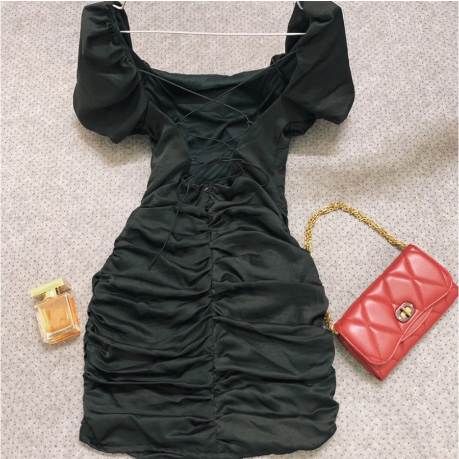 ĐẦM nữ BODY NHÚN DÂY ĐAN CHÉO LƯNG | Váy ôm sexy nữ - Đ0053 | steven.factory | BigBuy360 - bigbuy360.vn