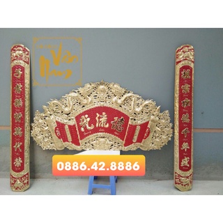 Cuốn thư câu đối đồng vàng nguyên chất cao cấp kích thước 1m55, 1m76 dày 5 rem
