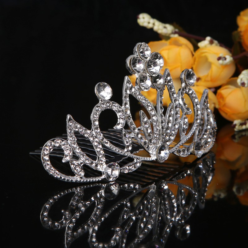 xi*Bridal Rhinestones Flower Party Hair Clip Comb Headpiece Crown Wedding Diamante