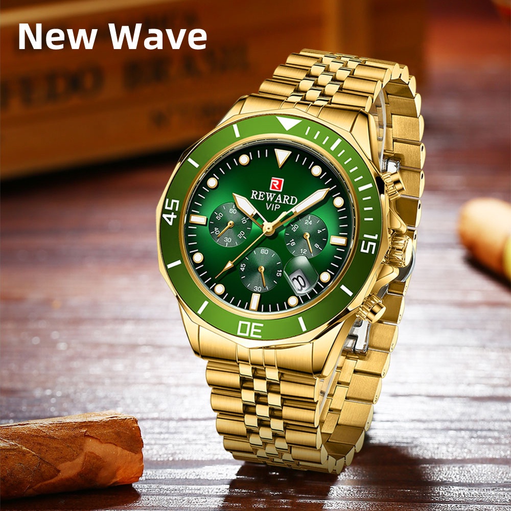 Đồng Hồ Thể Thao Dây Thép Không Gỉ Chống Thấm Nước Thời Trang Cho Nam REWARD 81064