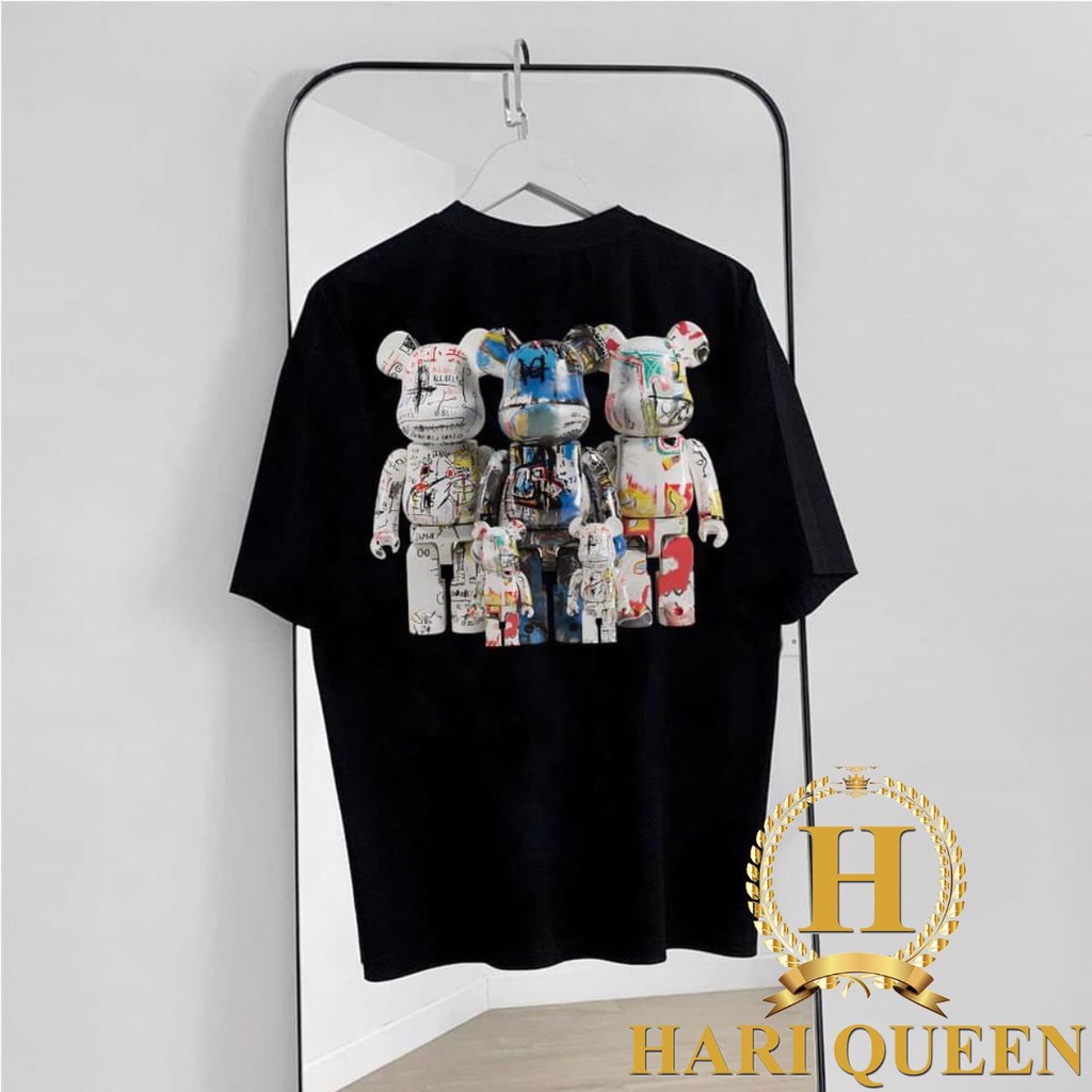 Áo phông Unisex nam nữ RICH 3 BEAR form rộng đẹp- Áo thun tay lỡ kiểu hàn quốc vải cotton HARI in hoạ tiết