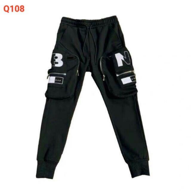 Quần Jogger kaki túi hộp dành cho nam, Quần Jogger kaki thể thao chữ B