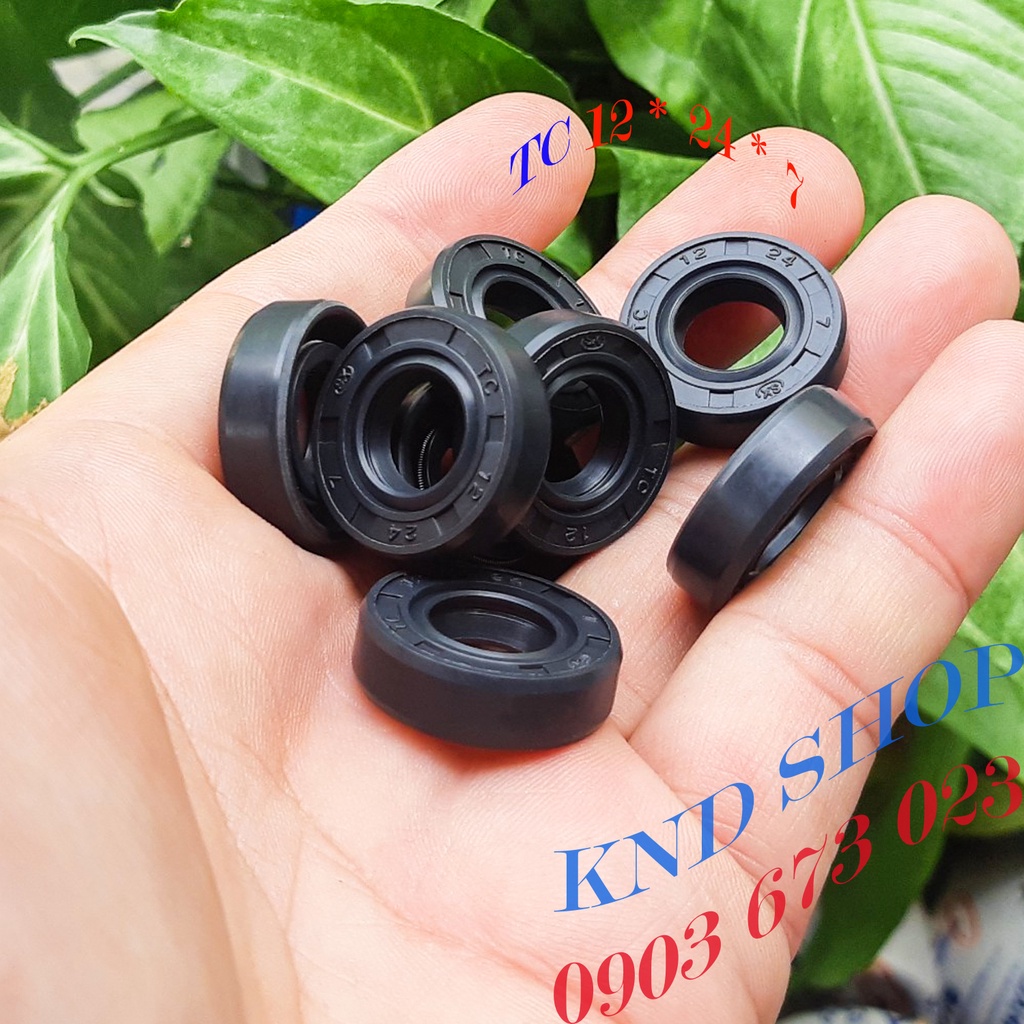 Phốt chặn dầu (nhớt) và chặn bụi trục cơ máy rửa xe mini TC 12x24 (12*24*7), phụ tùng xe máy và máy cắt cỏ | KND Shops