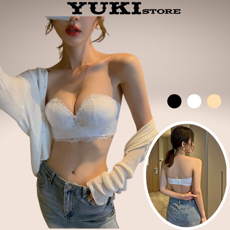 Áo Ngực Ren Không Dây Nâng Ngực Không Gọng Chống Tuột YUKI STORE 590