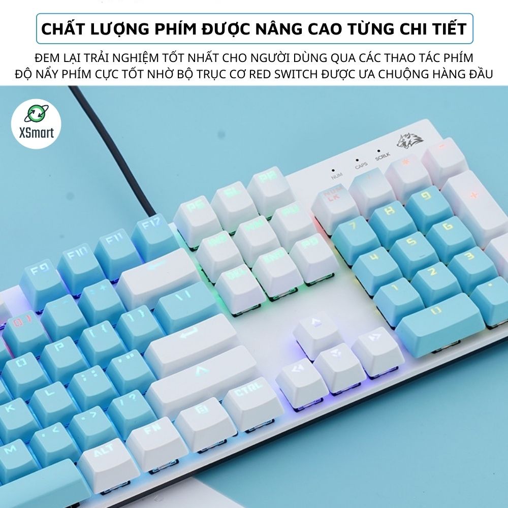 Bàn Phím Cơ Gaming Cao Cấp K1 Có 20 Chế Độ Nháy LED RGB Cực Đẹp, Sử Dụng Trục Cơ Red Switch Gõ Siêu Êm Bản Nâng Cấp 2023