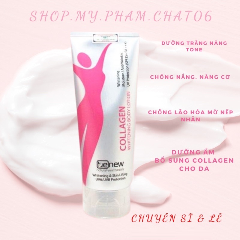 Combo Kem Dưỡng Thể Trắng Da Toàn Thân Ngày Và Đêm BENEW COLLAGEN WHITENING Hàn Quốc Chính Hãng 200ml/Hộp