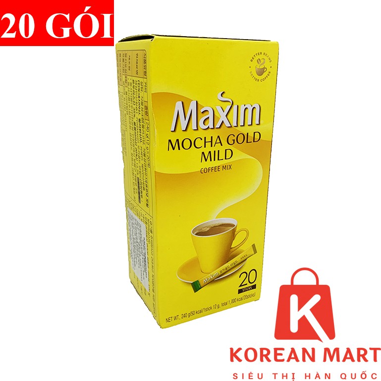 Cà phê hòa tan Hàn quốc MAXIM MOCHA GOLD hộp 20 gói x 12g