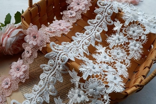 Dải Lụa Polyester Viền Ren 3d Trang Trí Áo Cưới