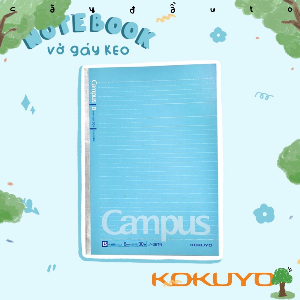 Tập Vở Gáy Keo Nhập Khẩu Kẻ Ngang Có Chấm Campus 60-80 Trang Khổ B5/A4