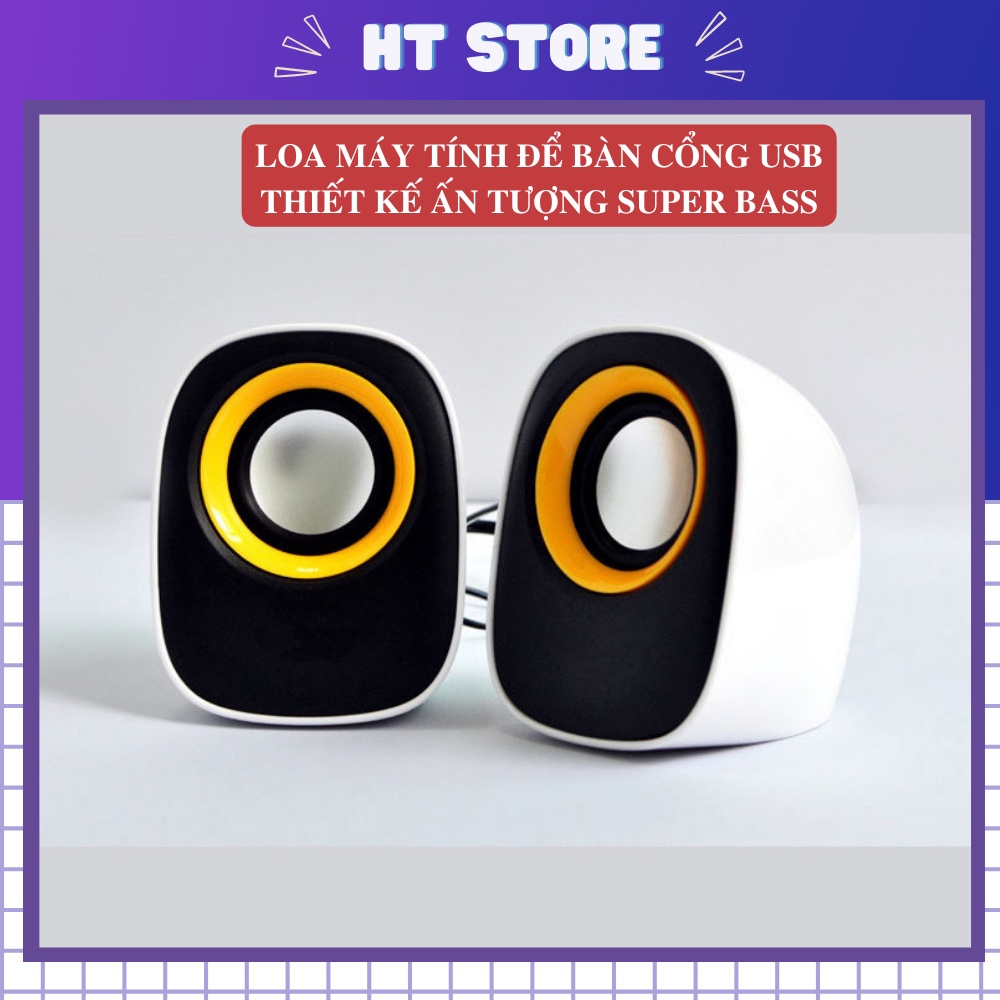 Loa Máy Tính - Loa Để Bàn Cao Cấp Loại Có Dây Cổng Vào USB Kiểu Dáng Hiện Đại Âm Bass Mạnh Mẽ