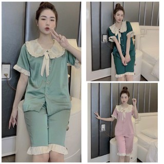 Pijama lửng đồ bộ lửng lụa bèo dễ thương thoáng mát