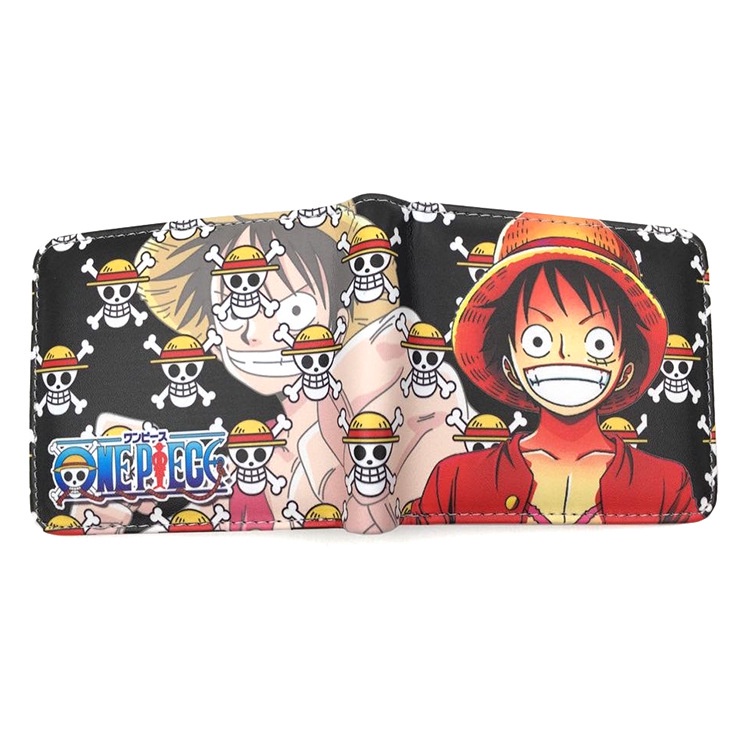 Ví Da Ngắn Mini In Hoạt Hình One Piece Lufei Solon Thời Trang Cho Nam Và Nữ