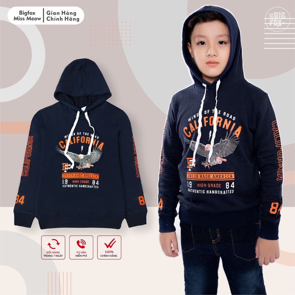 Áo Nỉ Dài Tay Có Mũ Cho Bé Trai Bigfox Size Đại. Áo Đông Trẻ Em Teen Boy Từ 20-48 kg In BIGFOX