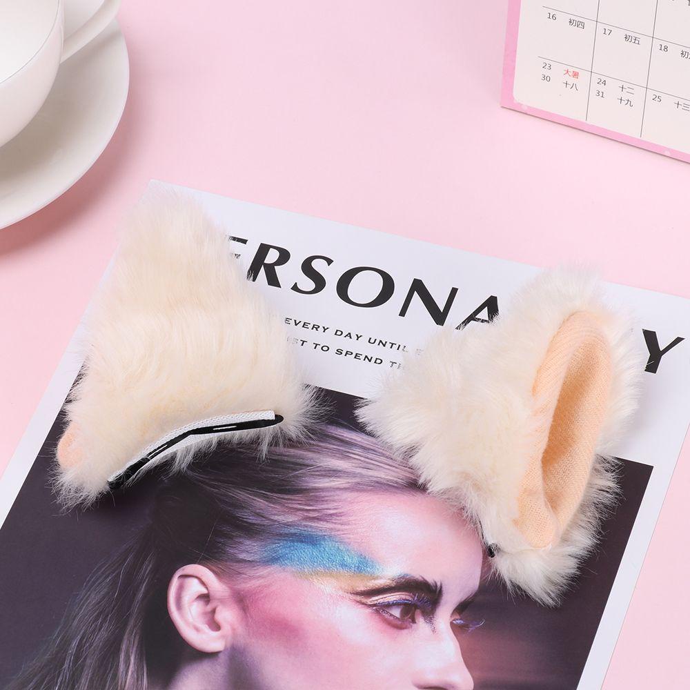 1 Cặp Kẹp Tóc Tai Mèo Phối Lông Xù Đáng Yêu Dành Cho Nữ