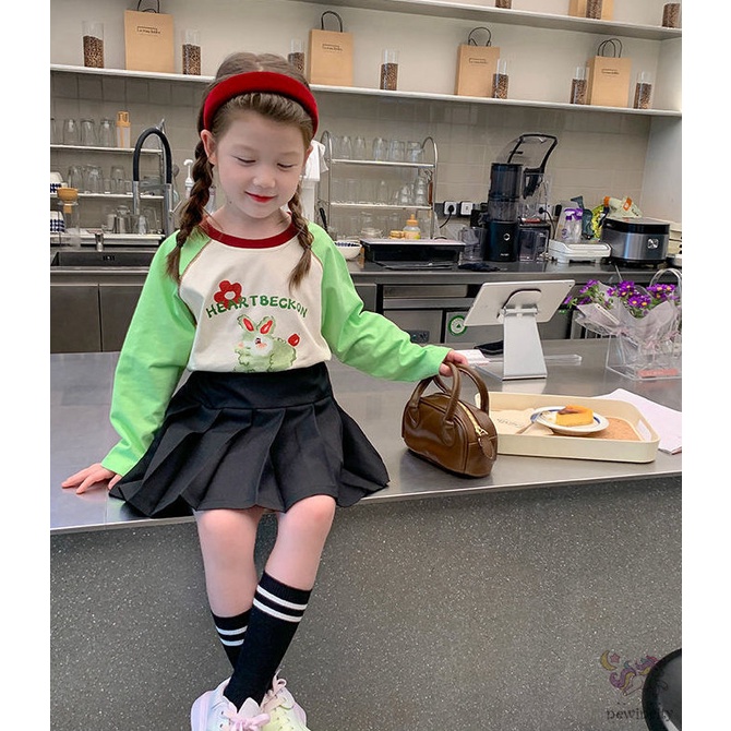 Áo Thun Dài Tay In Hoa Cho Bé Gái