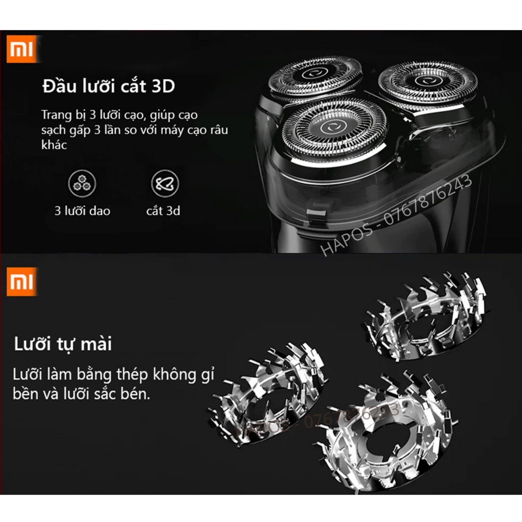 Máy cạo râu Xiaomi Enchen chống nước, thay thế dao cạo râu, lông dành cho nam - HAPOS