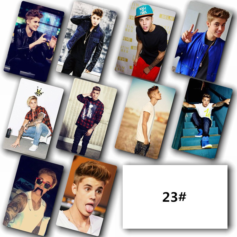Set 10 thẻ ảnh in hình Justin Bieber