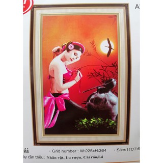 Tranh thêu chữ thập thiếu nữ AL53387
