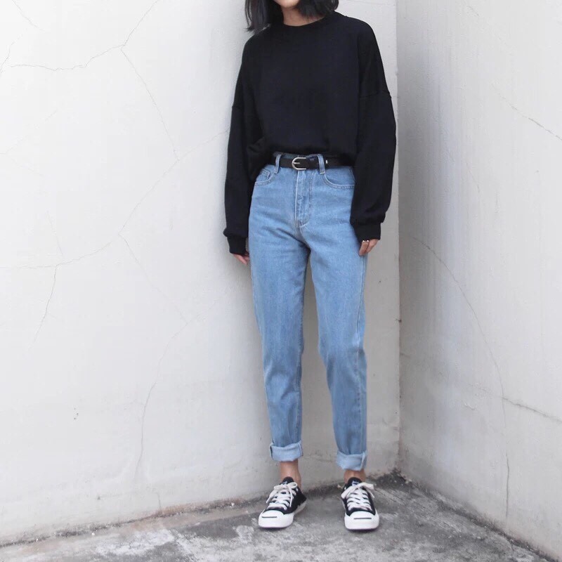 quần baggy jean trơn đậm nhạt | BigBuy360 - bigbuy360.vn