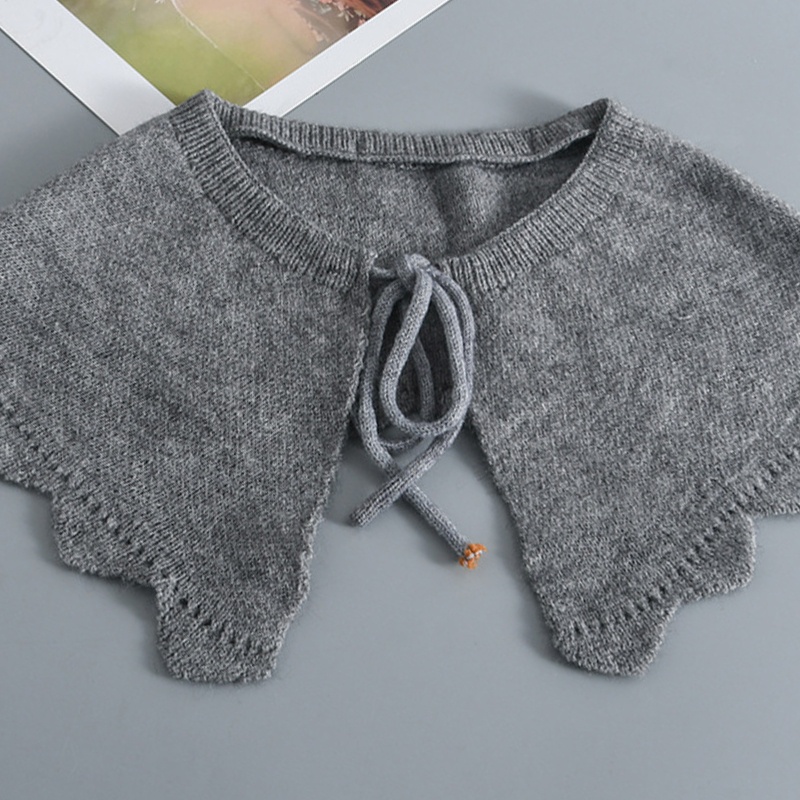 Khăn Choàng Cổ Giả Len Màu Trơn Giữ Ấm Đa Năng Có Thể Tháo Rời Màu Sắc Thời Trang Mùa Đông Cho Nữ