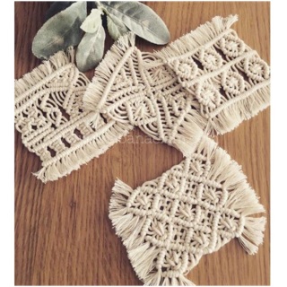 Lót ly Macrame, lót ly, lót bình hoa trang trí