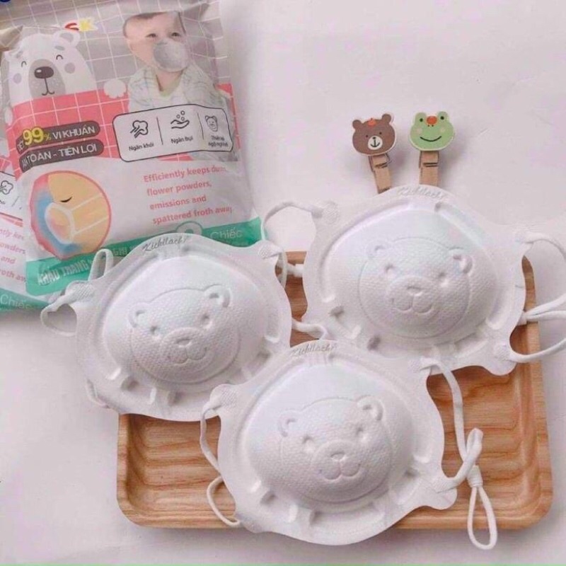 Khẩu trang gấu Pigeon cho bé nội địa Nhật Bản (set 3 cái)
