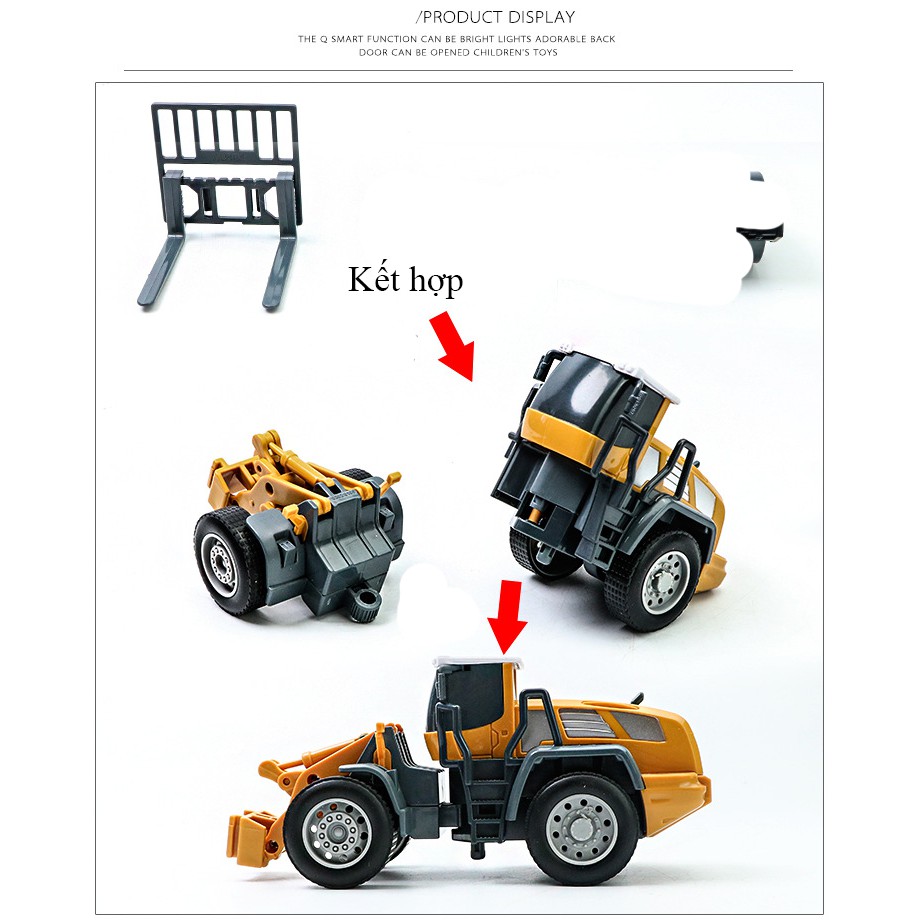 Đồ chơi mô hình xe nâng hàng cho bé chất liệu nhựa an toàn, tỉ lệ lớn các khớp chuyển động