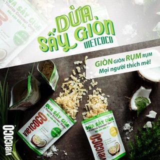 Dừa Sấy Giòn Vietcoco Túi 45g - Dừa Non ép lạnh