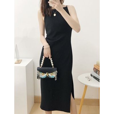 Váy 2 dây, đầm 2 dây xẻ tà sang chảnh, cao cấp | BigBuy360 - bigbuy360.vn