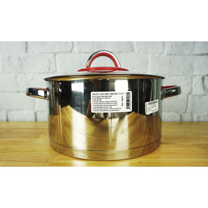 Nồi inox 3 đáy 24 cm Happycook HC-24AR