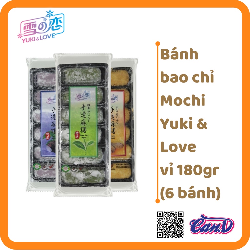 (3 vị) Bánh bao chỉ Mochi Yuki & Love vỉ 180gr (6 bánh)