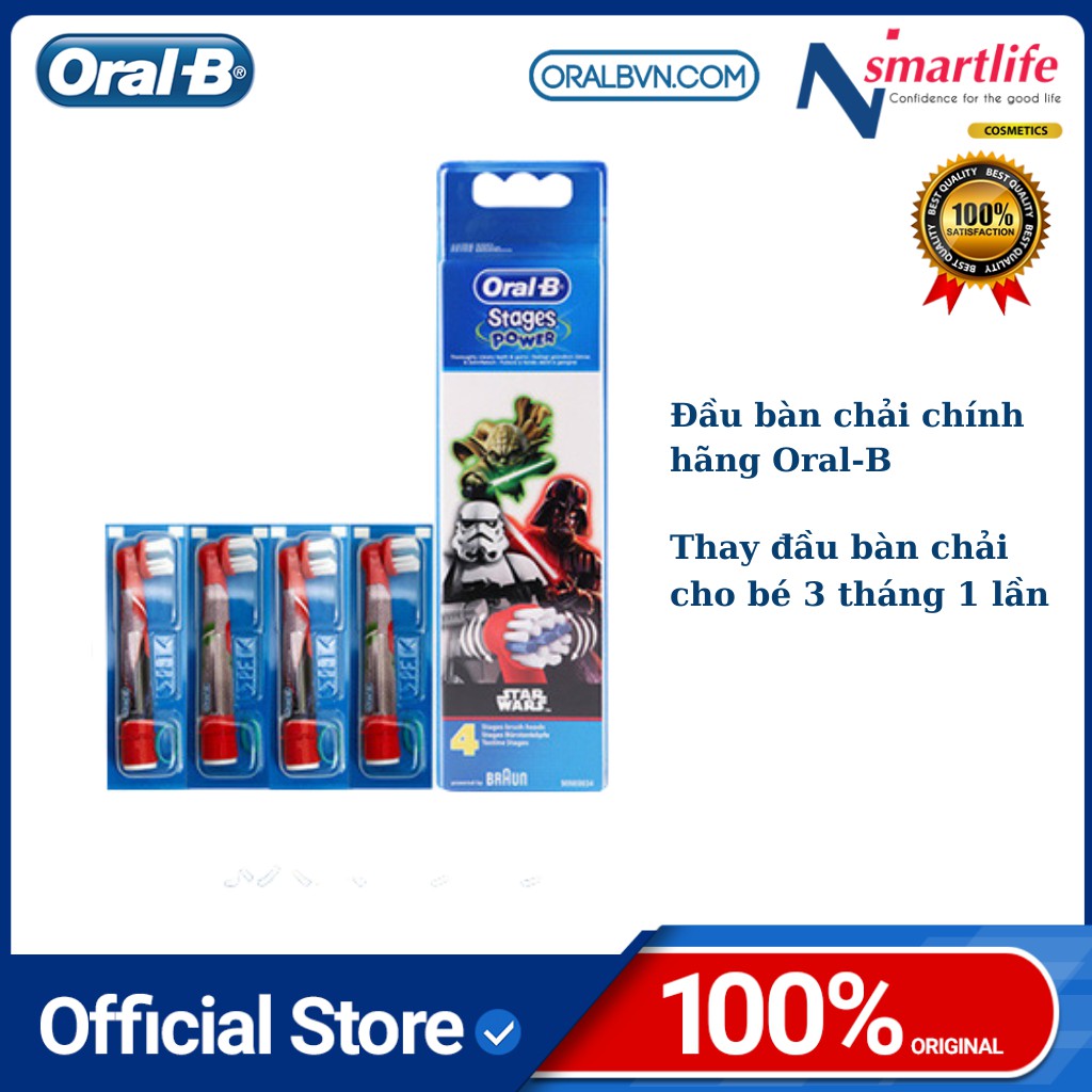 Đầu bàn chải trẻ em Oral B thay thế chính hãng (Disney, Starwar,...) cho trẻ em, bé gái từ 3 tuổi