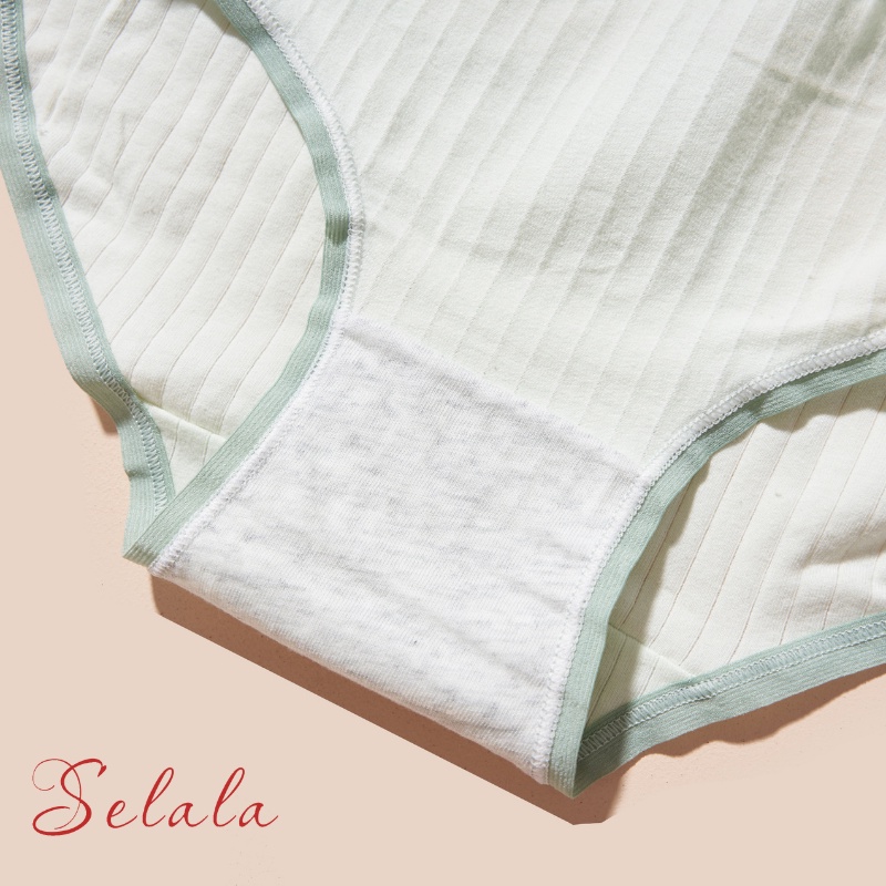 Set 5 Quần Lót Selala Cotton Thoáng Mát Họa Tiết Hoa Quả Phối Nơ Cực Xinh QC37