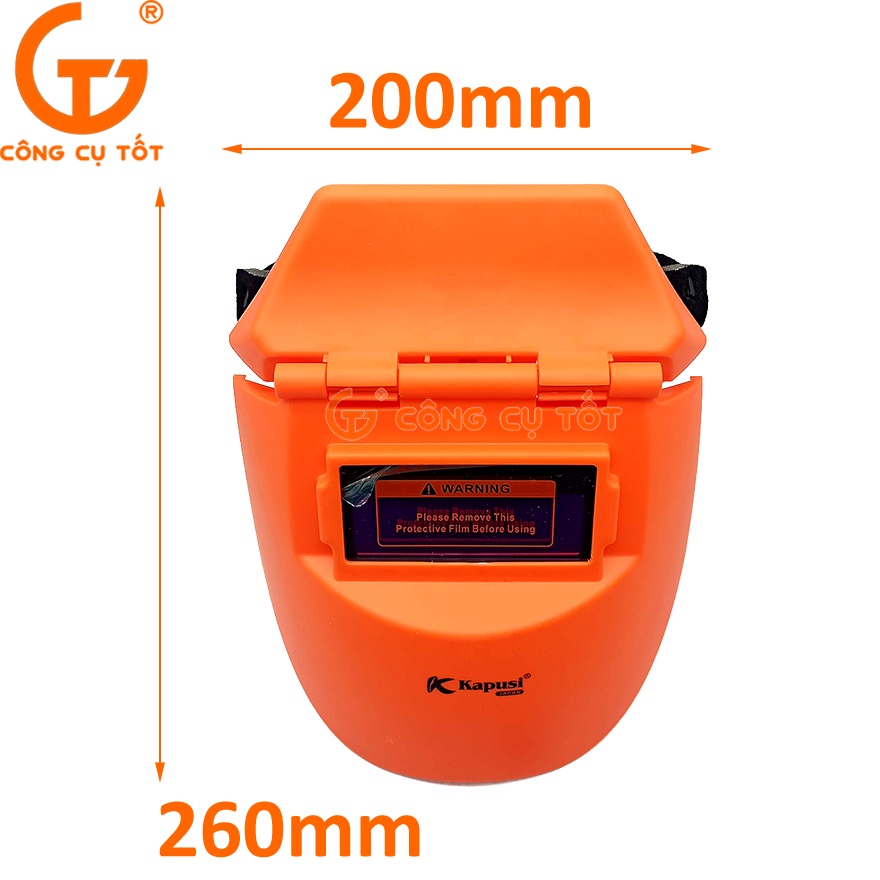 Mặt nạ hàn điện tử chỉnh số tự động 4 đến 11 có pin mặt trời Kapusi