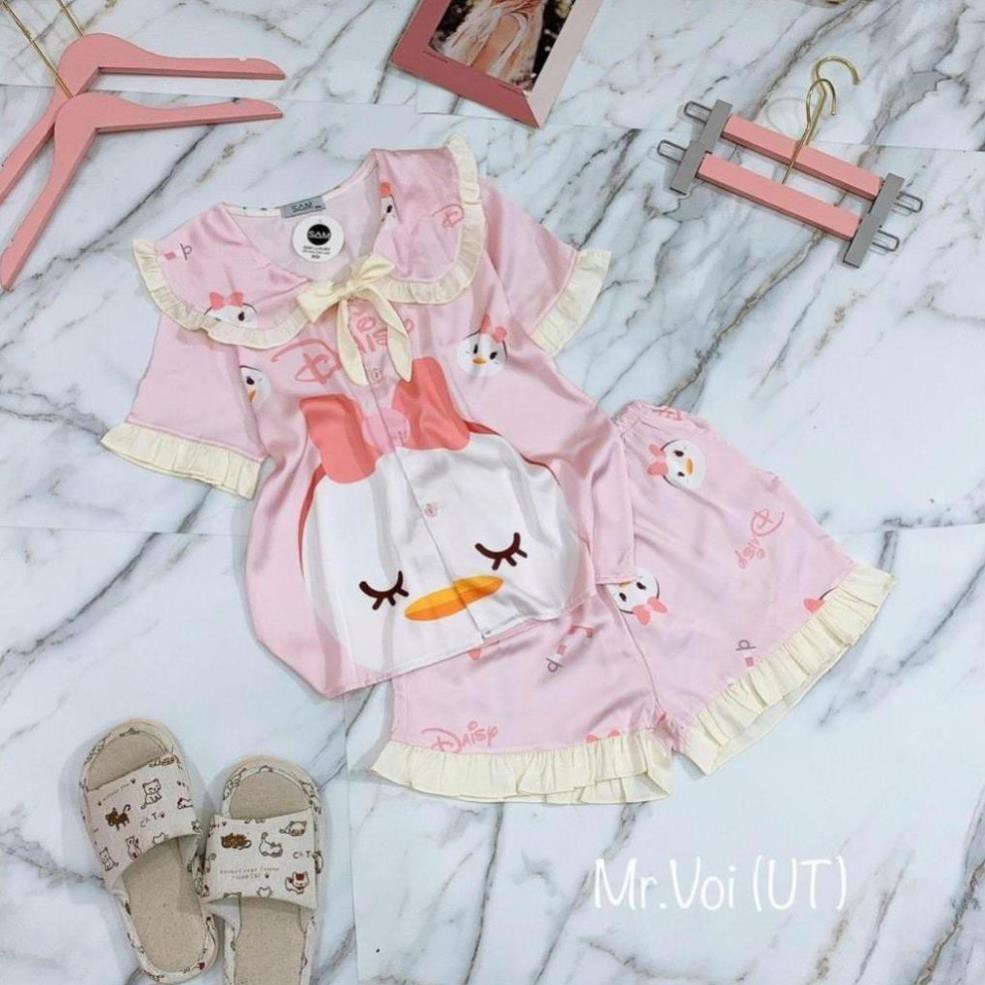 Pijama Lụa LATIN Mẫu hot Tay ngắn quần ngắn siêu kute, Form dưới 60 kí 💕 ♥️ ྆  ཾ