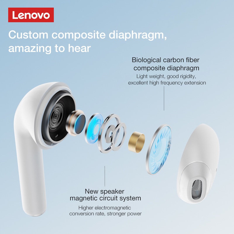 [Mã ELBMO2 giảm 12% đơn 500K] Tai nghe không dây Lenovo LP50 TWS Bluetooth 5.0 giảm tiếng ồn tích hợp micro