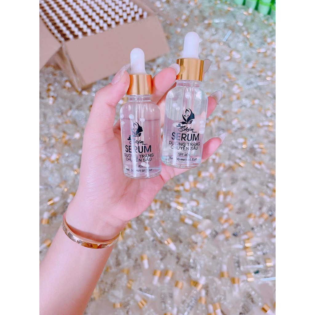 Serum Dưỡng Trắng Chuyên Sâu Skincream 45ml, Face Linh chi Skincream, Face Anh Đào Skincream