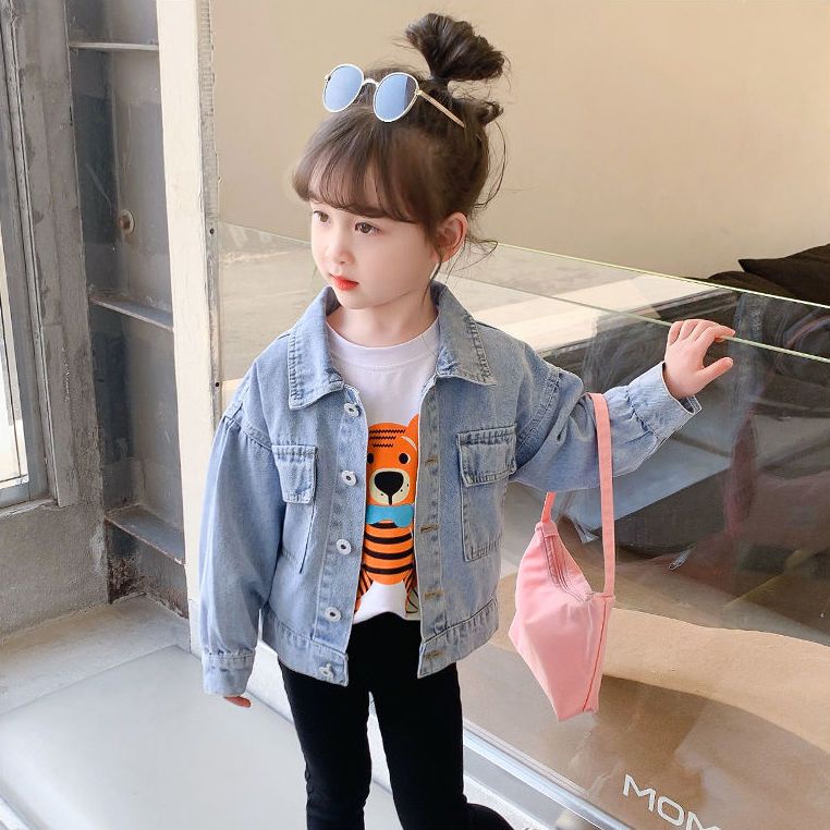 Mới Áo Khoác Denim Thời Trang 2022 Dành Cho Bé Gái