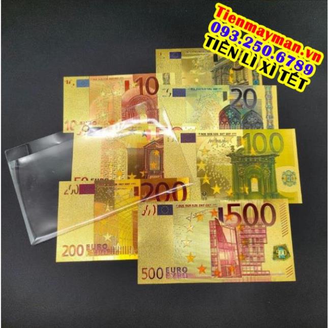 Trọn Bộ Tờ EURO Mạ Vàng Sang Chảnh Plastic 7 TỜ - Từ 5 - 500 EURO