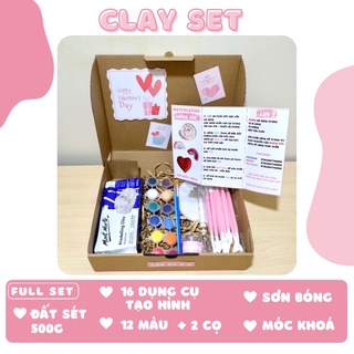 Đất sét nặn tự khô - bộ đầy đủ dụng cụ - clay set diy